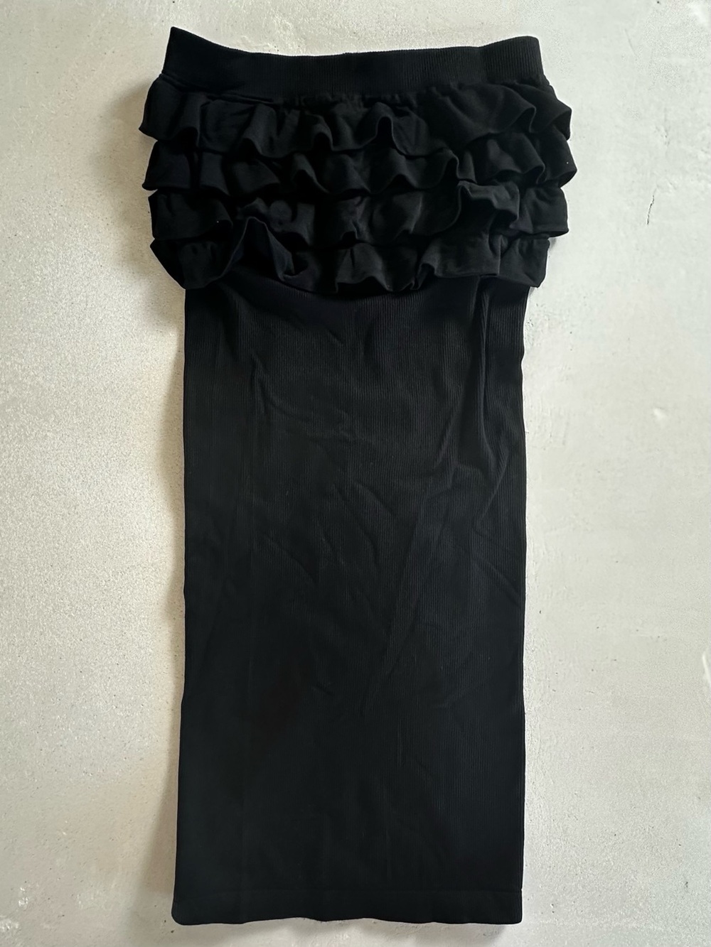 Authentic bebe Black Ruffled Tube Dress